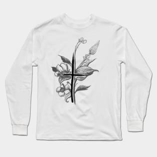 Cross with Flowers Long Sleeve T-Shirt